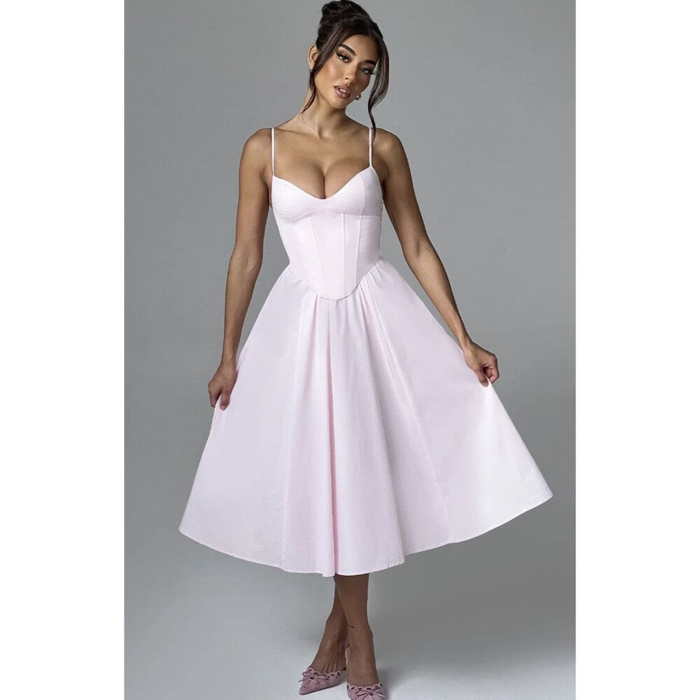 babyboo mariella midi dress in blush Medium NWT